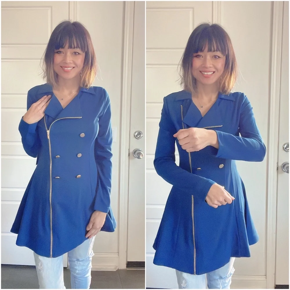 05 Classic Button Zipper Jacket Coat - Picture 4 of 5